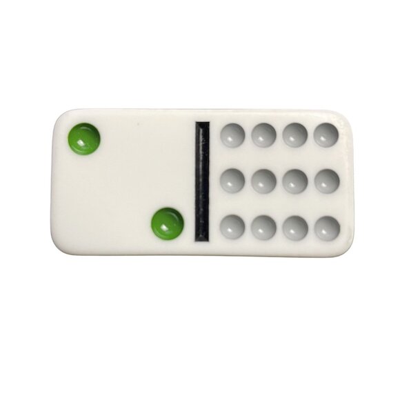 Double Twelve Dominoes Replacement Tile 2 12 Color Dot mq - Picture 1 of 3